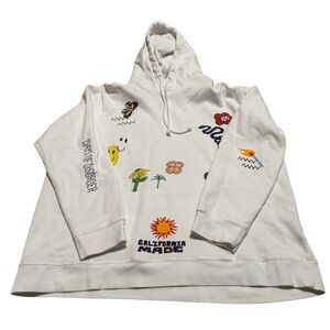 Pacsun Silence is Loud Patchwork Multi-Print Hoodie white XL